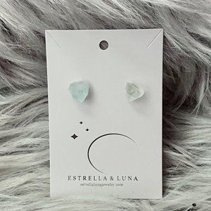Estrella & Luna raw blue  gemstone stud earrings